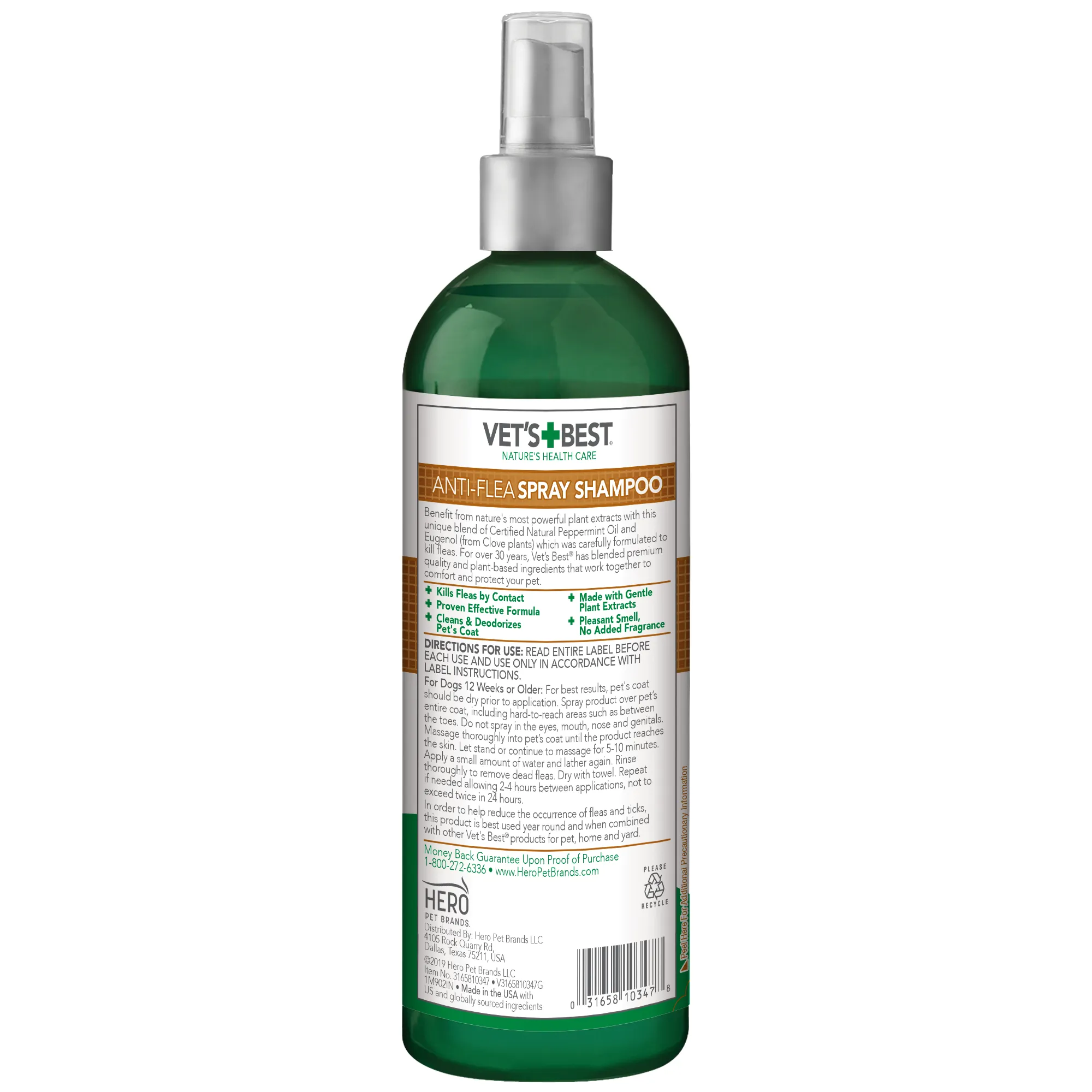 Vet's Best Natural Anti-Flea Easy Spray Shampoo 16oz