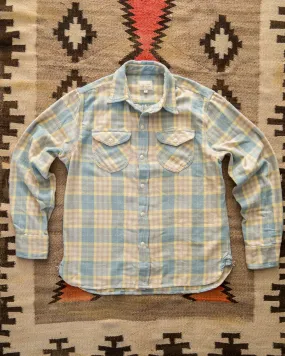 Washed Flannel Workshirt - Sand Dunes Sunrise