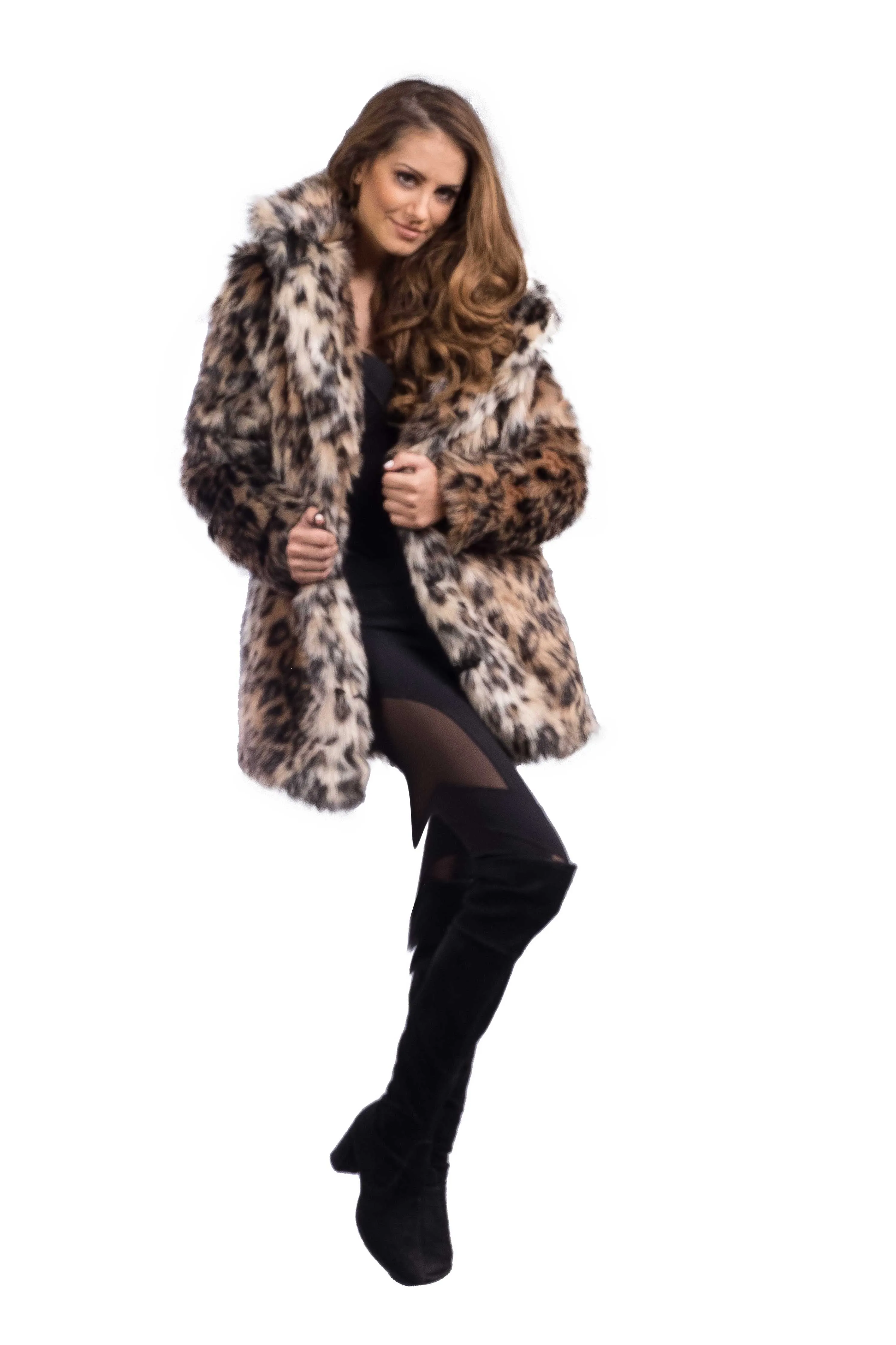 Women's Short Duchess Coat in "Cheetah"