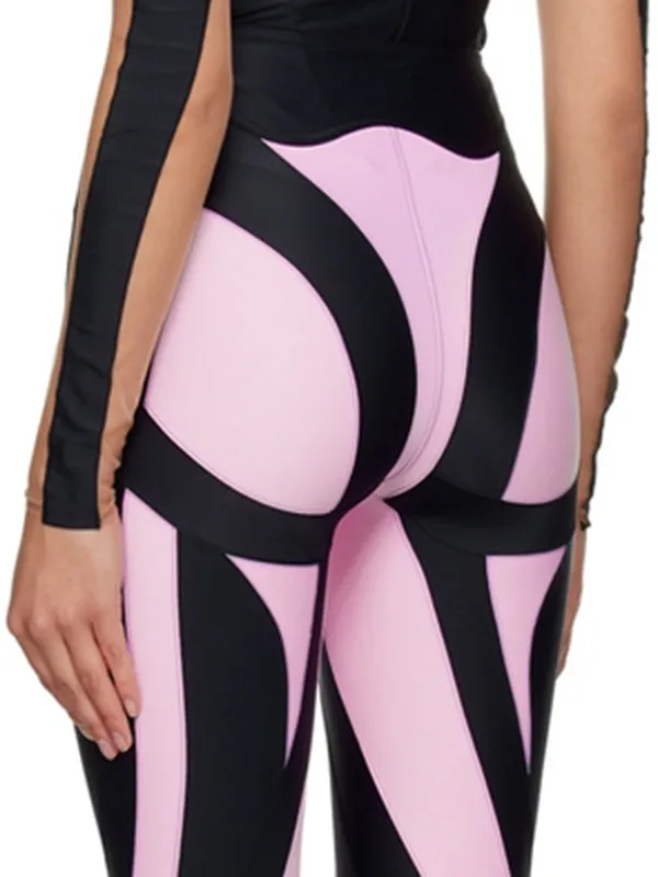 ZASUWA Female Contrast Color Stripes Hip-lift Leggings